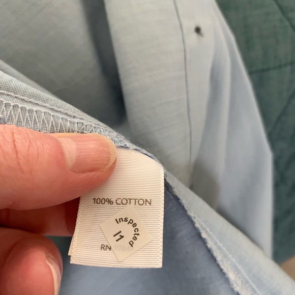 NWT J Jill Petite Water Blue Microstripe Fitted Blouse - Picture 6 of 6